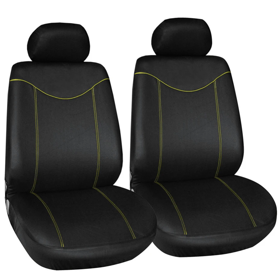 2pcs Front Seat Cover Universal For Cars Simple Protective Seats Car-covers Black Automotive Interior Decoration
