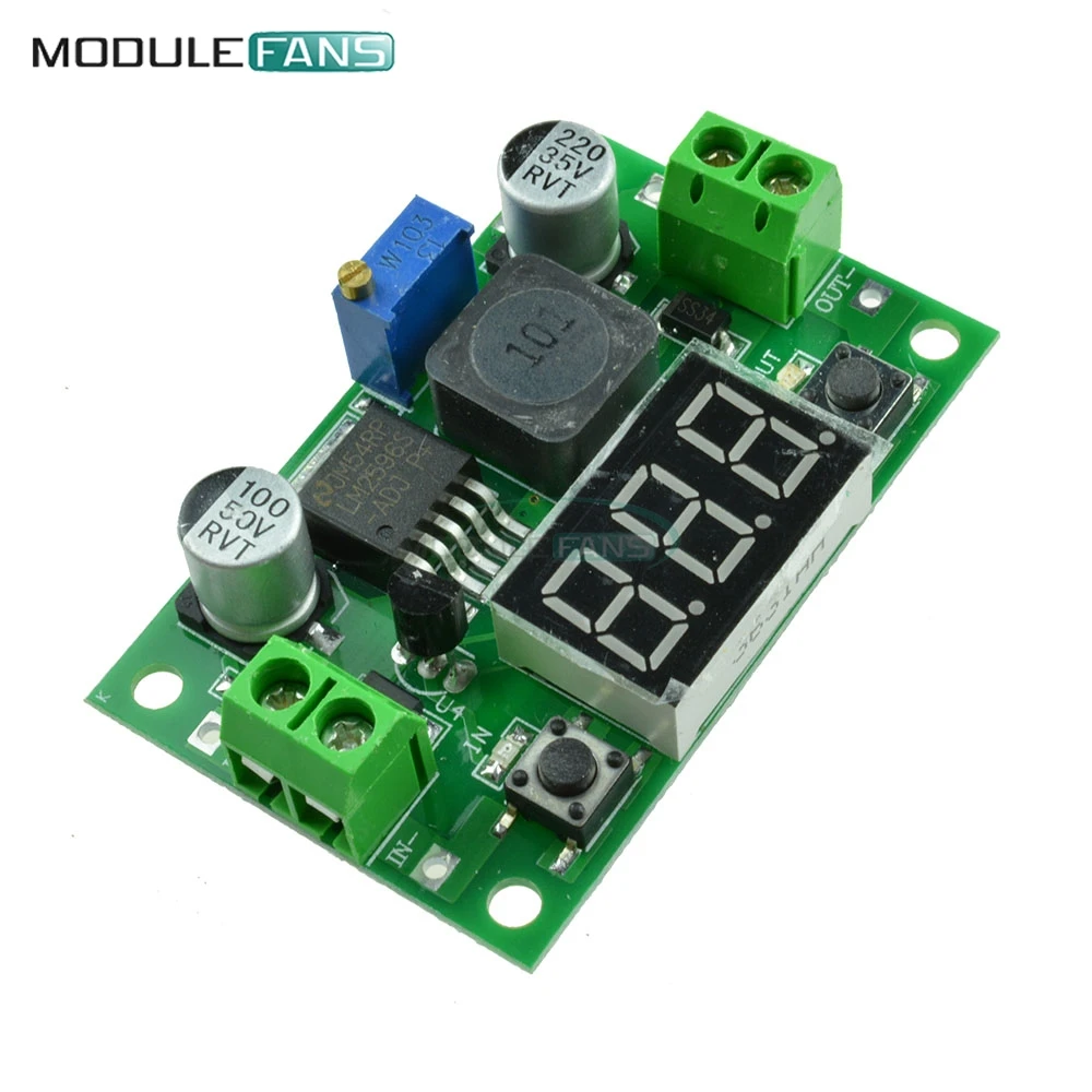 LM2596 понижающий преобразователь мощности светодиодный цифровой вольтметр дисплей Регулируемый Модуль DC-DC 2A защита от короткого замыкания