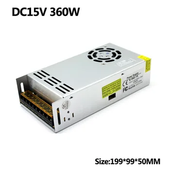 

Best quality DC15V Switching Power Supply 24A 360W Driver for LED Strip AC 100-240V Input to DC 15V SMPS With CCTV Motor Radio