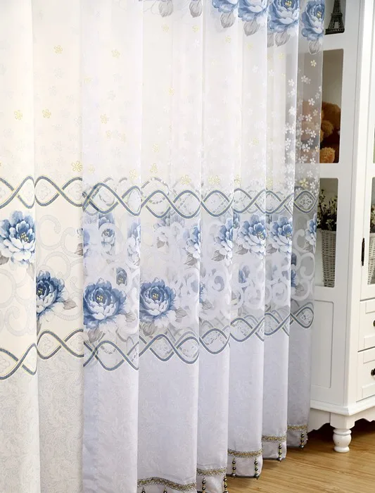 Classic Blue Window Curtains For Bedroom Kitchen Door Blackout