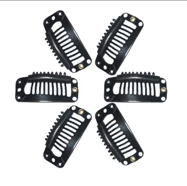 

3.2*1.7CM Black Stainless steel wig with clip head mannequin cover nine tooth card hair block fixing Wedding Resin 10PC/lot A330