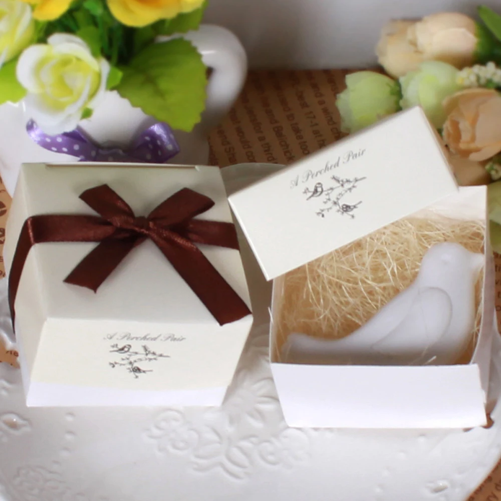 

Creative Mini White Scented Bath Soap Wedding Favors Bridal Party Shower Lovely-Gifts
