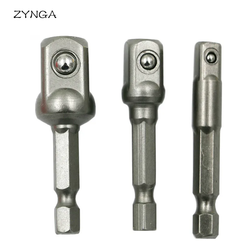 

3PCs chrome vanadium steel socket adapter Seth ex shank to 1/4 "3/8" 1/2 "extension drill bits hex bit set power tools