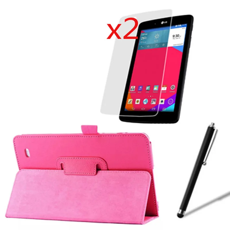 

4in1 Luxury Magnetic Folio Stand Leather Case Cover +2x Screen Protector + Stylus For LG G Pad 8.0 V480 GPad 8.0 V490 8" Tablet