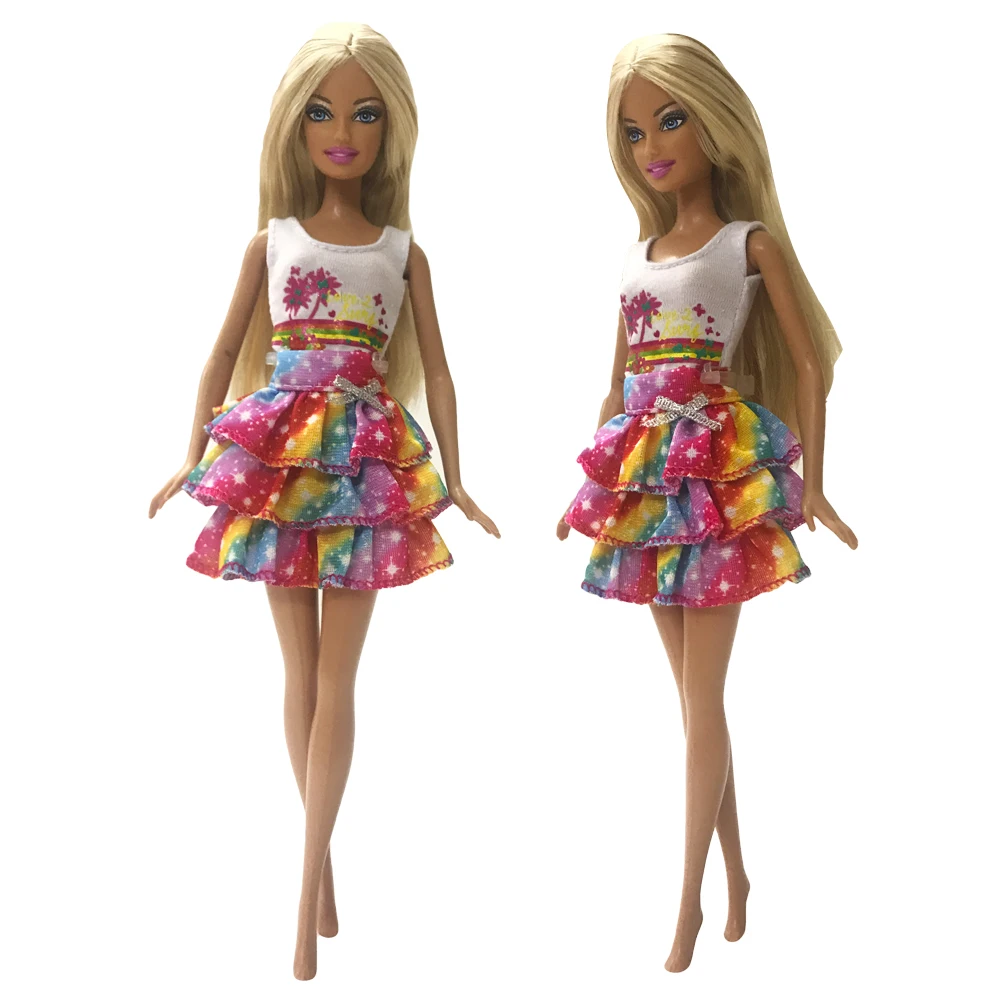 NK 5 шт. модная одежда ручной работы для куклы Барби платье для маленьких девочек на день рождения год подарок для детей DZ