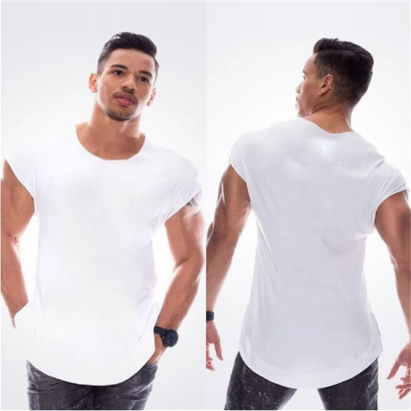 

New Gyms Tank Top Men Summer Tops Bodybuilding and Fitness Clothing Mens Circular hem Cotton Muscle Sleeveless Shirt