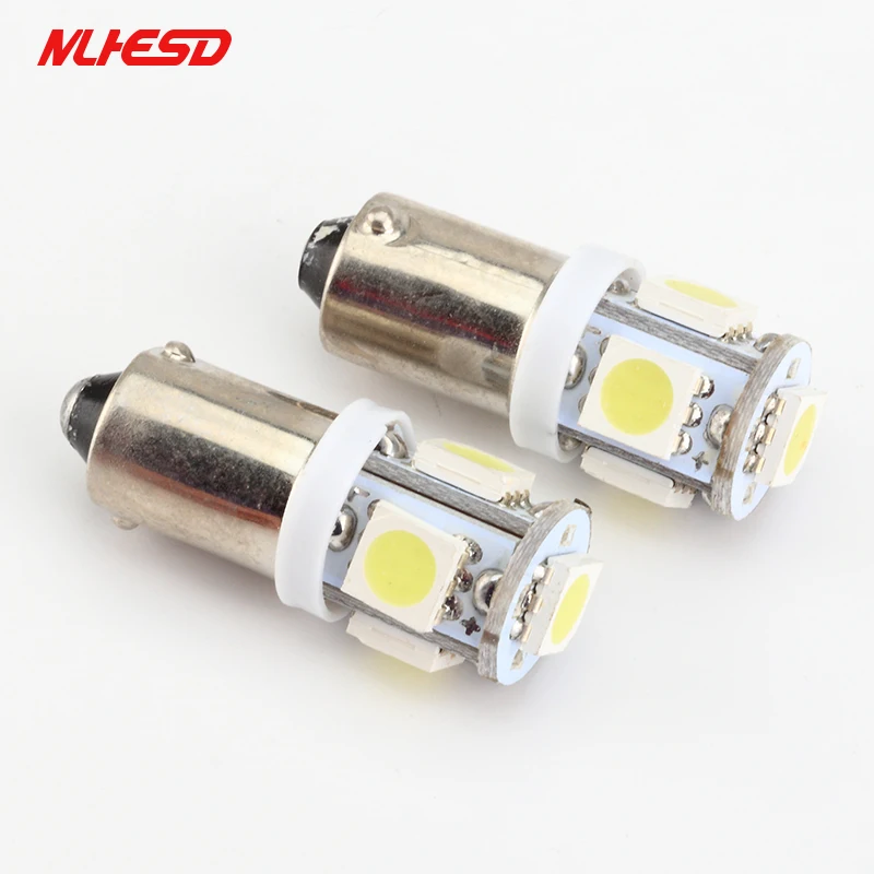 100 шт. Автомобильный светодиодный Дверные огни Ba9s 5Smd 5050 T4W белые красные зеленые