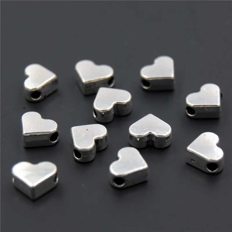 

20PCS Silver/gold Heart European Big Hole Bead Charm Fits European Diy Hangmade Charm Bracelets