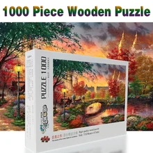 Декорации осень головоломки 1000 шт. взрослых головоломки деревянные пазлы для детей развивающие игрушки, подарки
