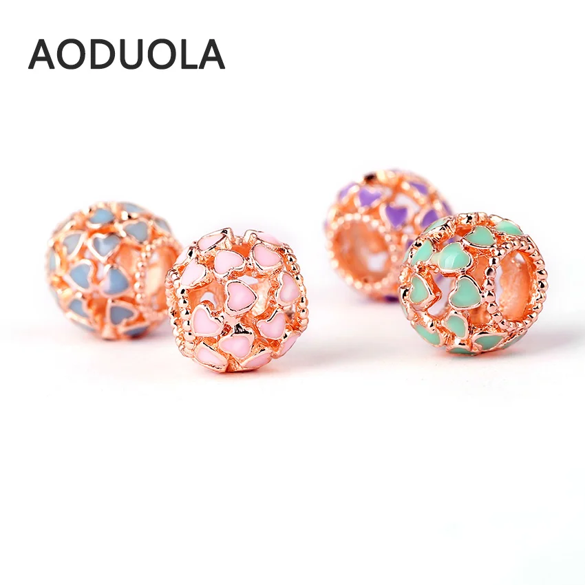 10 шт./партия бусины из розового золота|for pandora|metal beadsbeads pink |