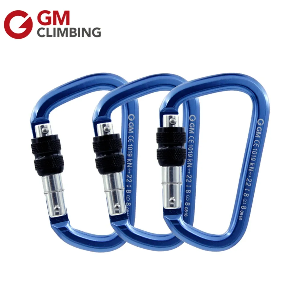 GM CLIMBING Screw Locking Carabiner D Buckle for Rock Climbing Arborist