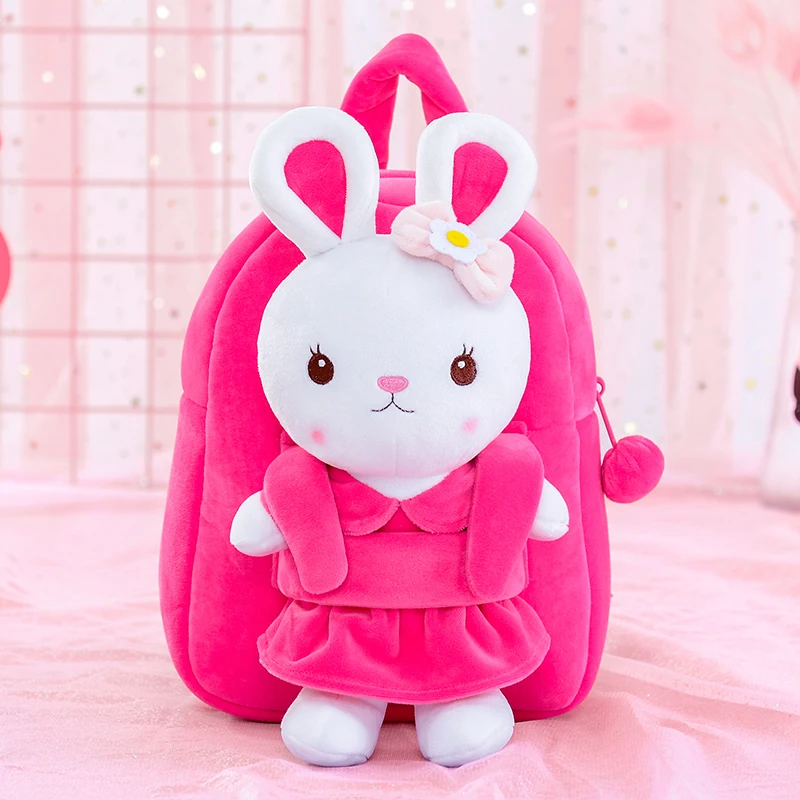 

Plush Detachable School Backpack Cartoon Rabbit Toy Kindergarten Backpack for Kids Children with Rabbit Toy