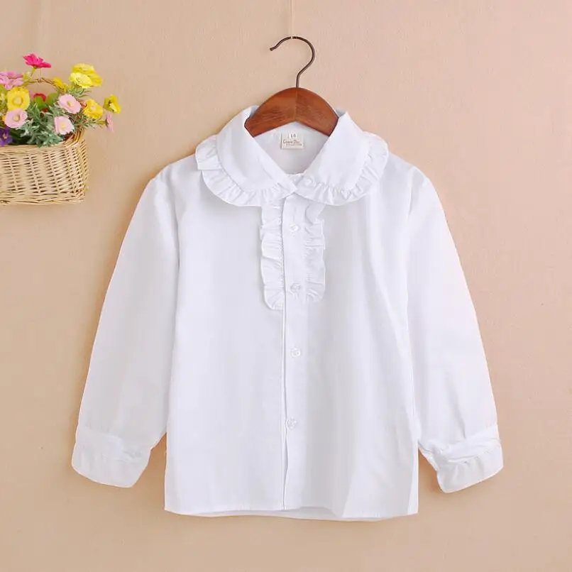 Girls white blouse lace preschool girls