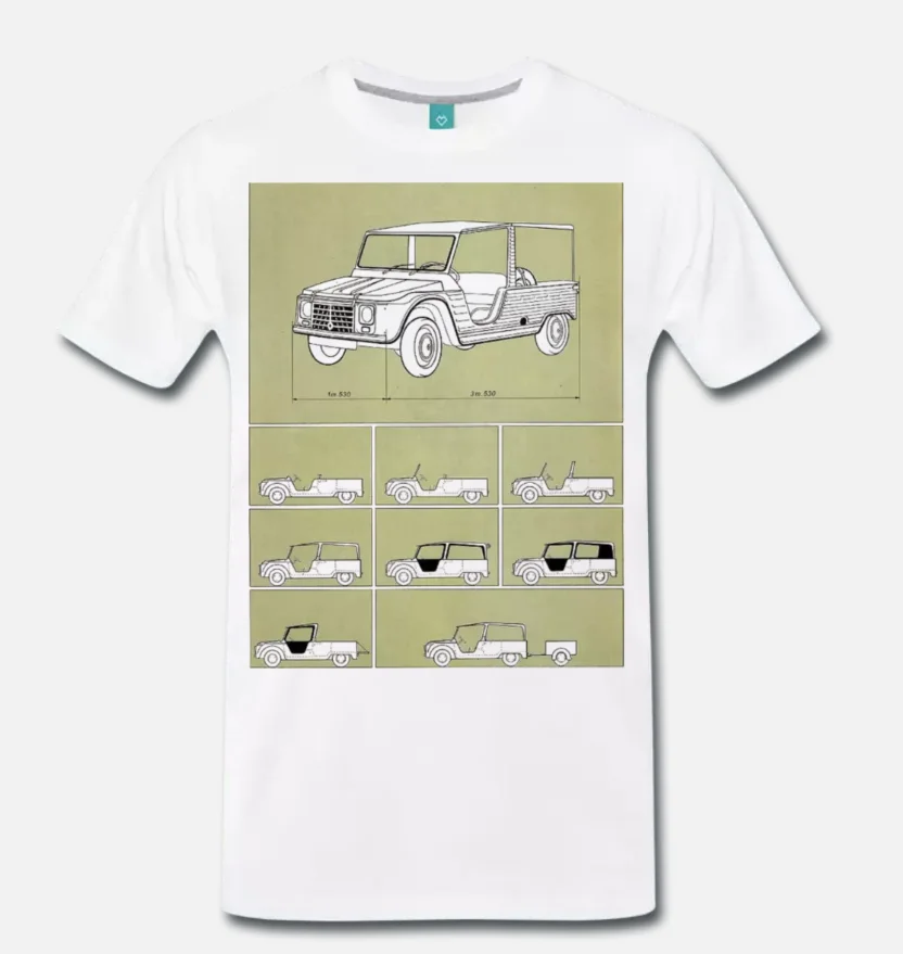 

T-SHIRT TRIBUTO CITROEN MEHARI AUTO MITO ANNI 70 - 2 - MEHARI 2 S-M-L-XL-2XL-3XL