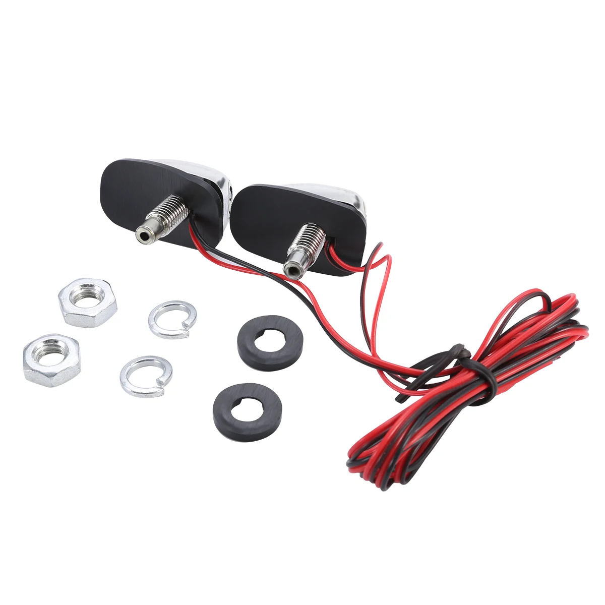 New Pair Chrome White LED Light Lamp Windshield Jet Spray Nozzle Wiper Washer Eyes for Car Decorative Lamps