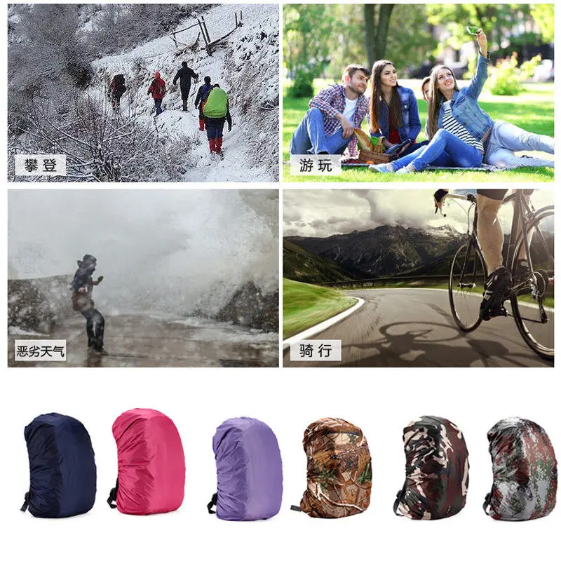 Sale Outdoor Camping Hiking Cycling Dust Rain Cover Portable Waterproof Backpack Anti-theft Rain Bag Cover Camping Rucksack Bag 45L 5