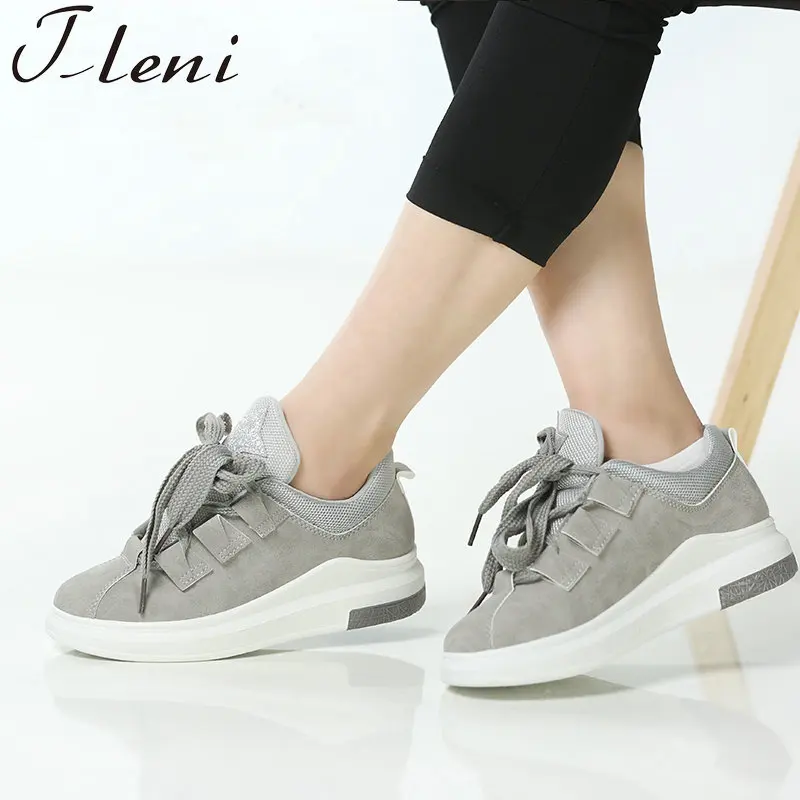 

Tleni 2018 ladies shoes platform shoes sneakers women autumn shoes for women flats lace up breathable sport running shoes ZX-323