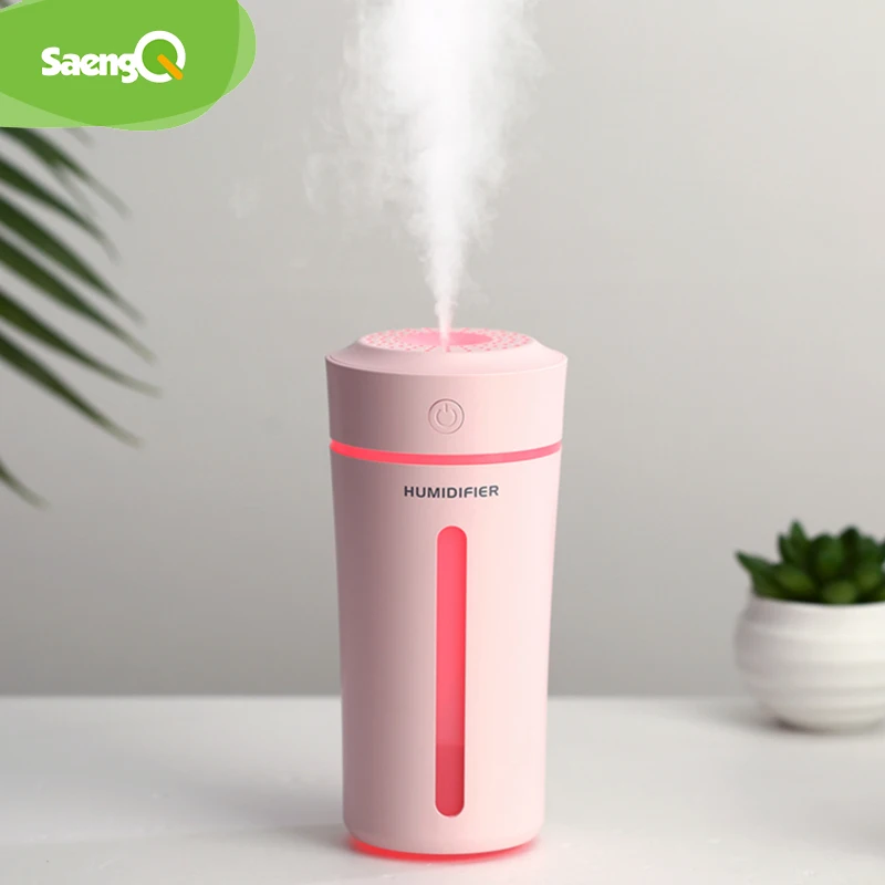 

saengQ Air Humidifier for Home Water Soluble Aroma Oil Diffuser with USB fan USB LED Lights for Home Car Office desktop