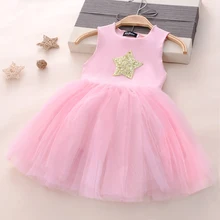 Детское летнее платье без рукавов для маленьких девочек детская одежда повседневная одежда для девочек вечерние платья-пачки принцессы с золотыми блестками, розовое платье, размер 8T