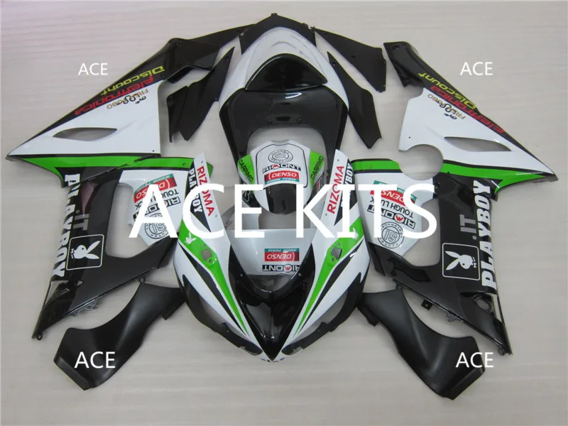 

3 Free Gifts New ABS Fairings Kit 100% Fit For Kawasaki ZX6R ZX-6R 05 06 Ninja 636 2005 -2006 6r White Black 3ll