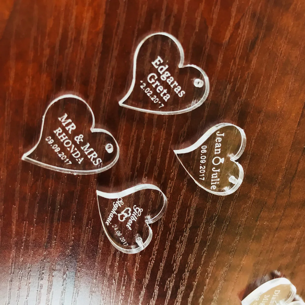 50 pieces Personalized Engraved Baby Baptism Love Heart Decor ,Customized  Wedding Table Decoration Favors Souvenirs Tag (3)