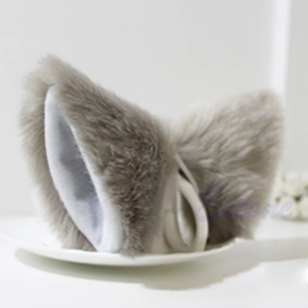 GOHAND Cosplay Party Cat Fox Long Fur Ears Neko Costume Hair Clip Halloween -Zentai shop online