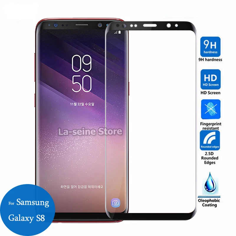 

For Samsung Galaxy S8 Full Cover Screen Protector 9H Tempered Glass Protective Film On SM-G950F