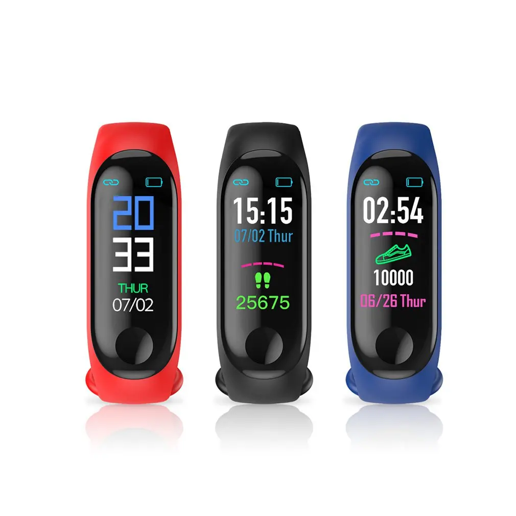 Bluetooth M3 Smart watch with Heart Rate Blood Pressure Monitor Alarm Clock Pedometer Bracelet for Men Women PK xiaomi mi Band 3 Bluetooth M3 Smart watch with Heart Rate Blood Pressure Monitor Alarm Clock Pedometer Bracelet for Men Women PK xiaomi mi Band 3