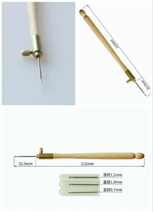 

2019 Wooden Handle Tambour Crochet Hook with 3 Needles French Crochet Embroidery Beading Hoop Sewing Tool Set DIY Craft