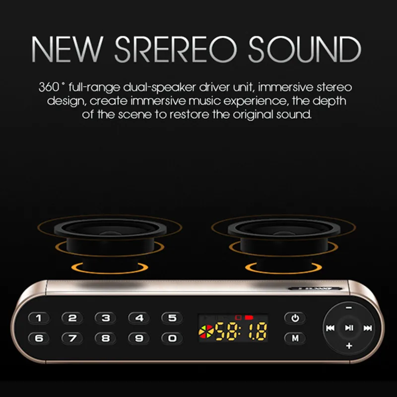 TOPROAD Hifi Bluetooth динамик Портативный ЖК беспроводной двойной бас сабвуфер Soundar Altavoz