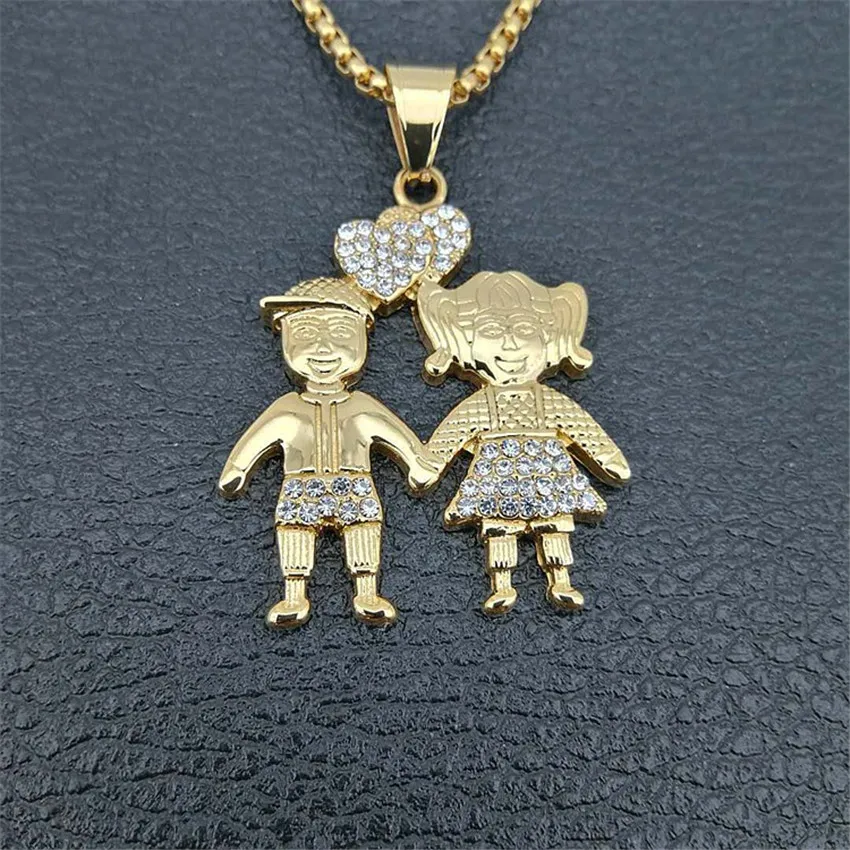 Ожерелье-подвеска из двух частей золотого цвета для влюбленных, мода, парные ожерелья для мальчиков и девочек, ювелирные изделия для женщин, цепочка из нержавеющей стали