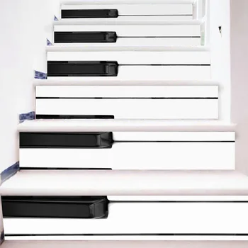 

Black and white piano keys 3D stair stickers Self-adhesive pegatinas de pared Stairs refurbished home decor