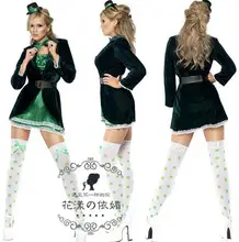 Sexy Costumes Women Halloween Maid Dress 5 Pieces Sets Long Sleeves Carnival Outfit Trajes De Halloween Para As Mulheres WL19