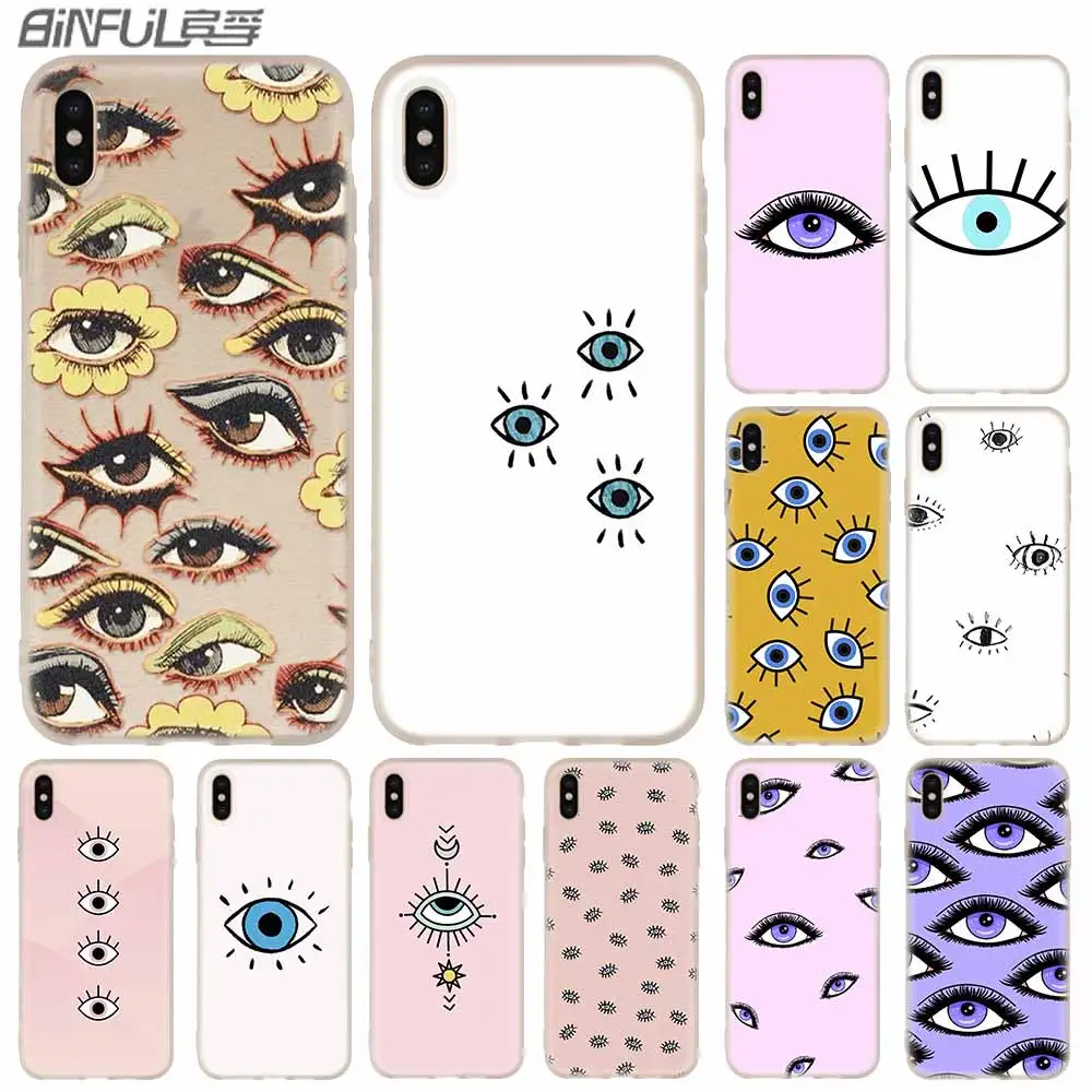 

Gold foil evil eye in blush Cover Case Silicone soft for iPhone X 11 Pro XS Max XR 6 7 8 Plus 5 4 S 5.8 6.1 6.5 Phone Cases