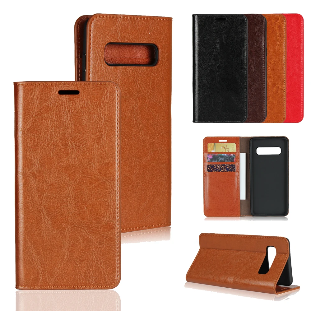 

LUCKBUY For Samsung Galaxy S10 Case Genuine Leather Luxury Phone Cases For Galaxy S10 Lite S10 Plus Slim Business Book Cases