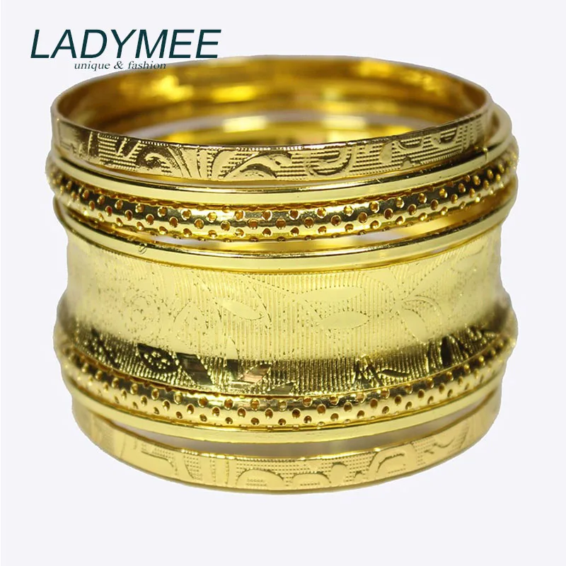Bracelet Gold Color Bangles Indian Jewelry Wholesale Bracelets for Women Pulseiras Metal Bangle ...