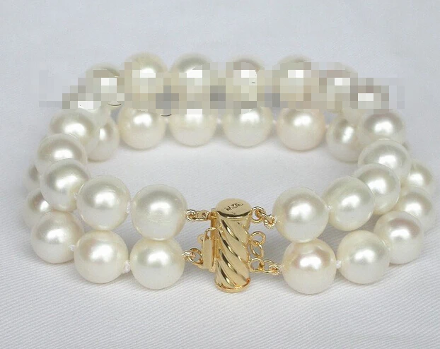 

Free shipping >>>>>>8" 11mm round white Freshwater pearls bracelet