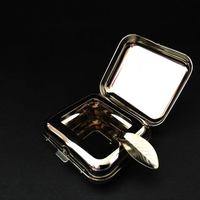 Vintage Pocket Ashtray Portable, Smokeless, Stainless Steel Body with