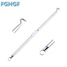 10 шт. средство от черных точек акне из нержавеющей стали, игла с двойной головкой для ухода за кожей лица, инструменты для лечения прыщей, экстрактор комедона