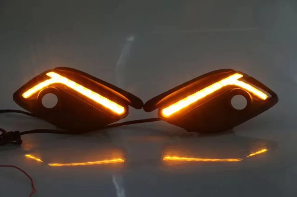 Eosuns СИД DRL белый дневной свет дневного света+ желтый сигнал поворота для Mazda 3 Axela Европа версия