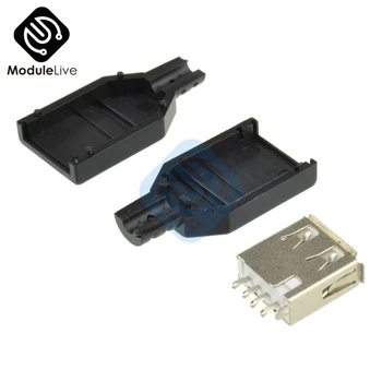 

10PCS USB 2.0 Type-A Plug 4-pin Female Adapter Connector jack Plastic Cover