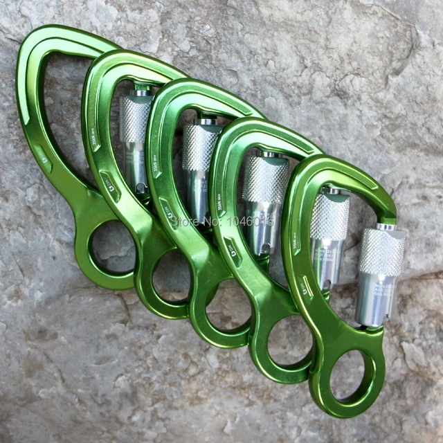 Cheap 5pcs 35KN 3-stage Triple Lock Rock Climbing Carabiner Lock 3600Lbs With Captive Eye For Arborist Tree Climbing