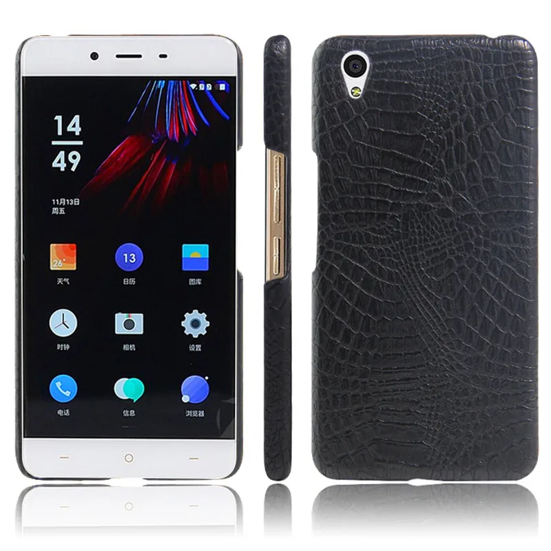 Качественный чехол Oneplus X One PlusX из поликарбоната с крокодиловой текстурой Жесткий