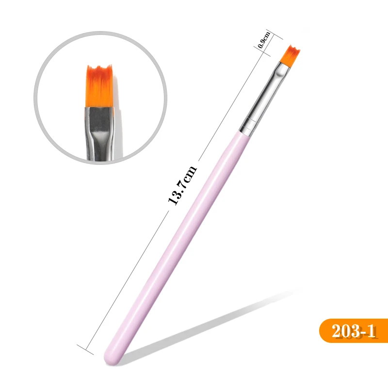 8 шт., градиентная УФ-гелевая ручка для рисования, Мягкие кисти, розовая ручка, для маникюра, для дизайна ногтей, ручка для переноса, набор инструментов для маникюра - Цвет: 203-1