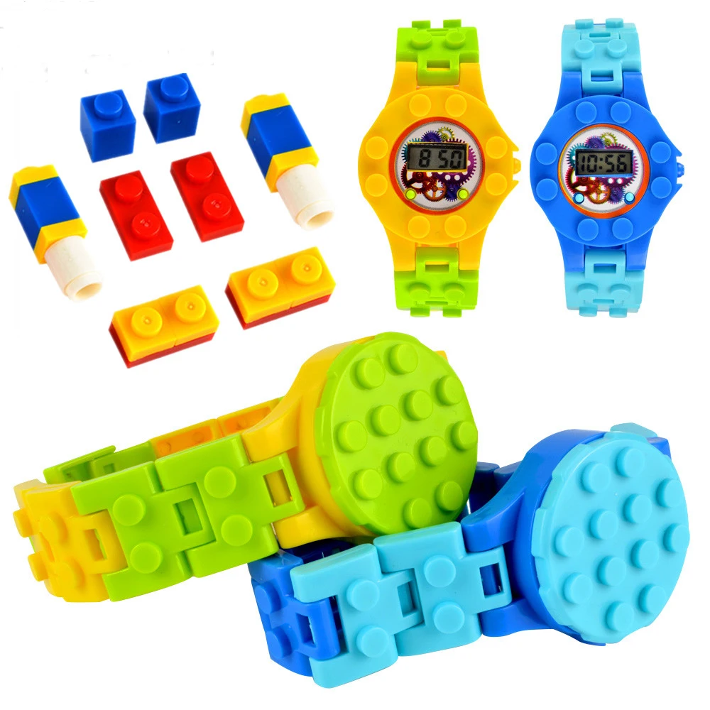 

SZWDSE Digital Watch Blocks Baseplate Compatible Legoed Minecrafted Mini Bricks Base DIY Educational Toys Figures Watch Base