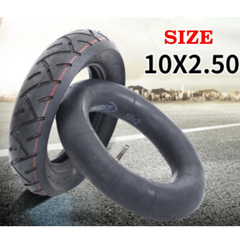

Universal 10 Inches Pneumatic Tire Tyre Wheel for Electric Kick Motor Scooter with Inner Tube 10x2.5 Inflatable Tyre Durable