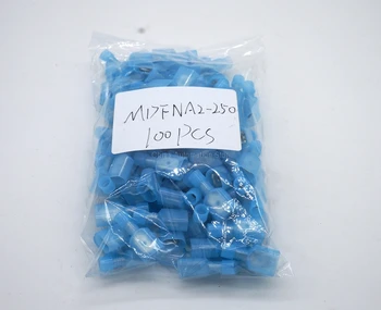 

100PCS 50set FDFN2-250 MDFN2-250 transparent Blue Fully Insulated Spade Electrical Crimp Connectors- Mixed Male & Female