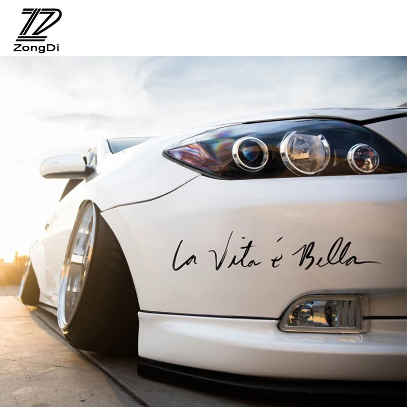 

ZD 1Pcs Car Styling Stickers Life is Beautiful for Mini Cooper Volkswagen VW Polo Passat B6 B7 B8 Golf 4 5 6 7 Touareg Bora 2017