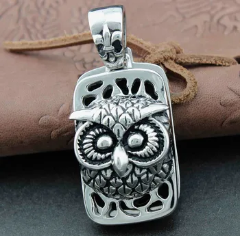 

Men's Charm 316L Stainless steel Owl Bird Double Pendant