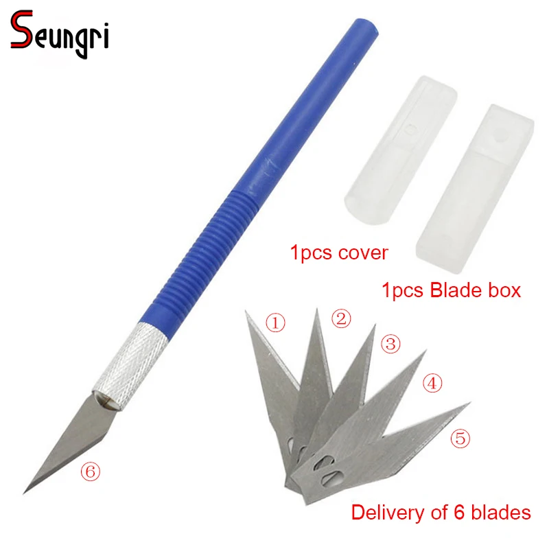 

Seungri 6 Blades Replacement Craft Artwork Cutting DIY Carving Stencil Scoring Hobby Scalpel Cutting Hand Tools